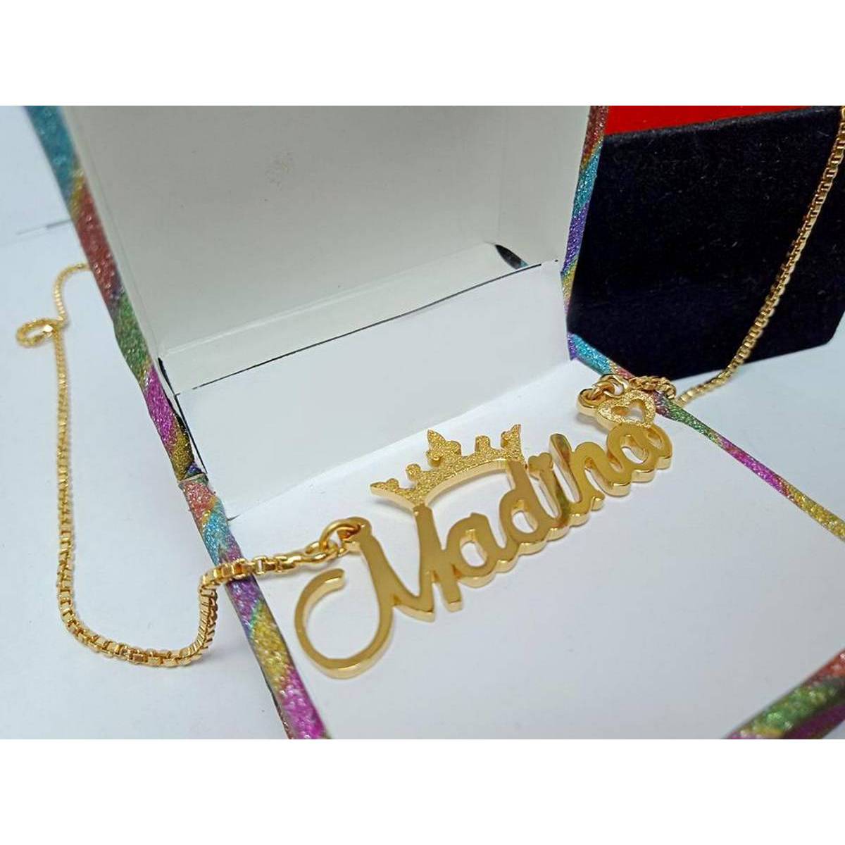 Jewelers Collection Customize Name Necklace 24 K Gold Plated For Men/Women