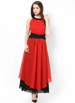 red black maxi dress