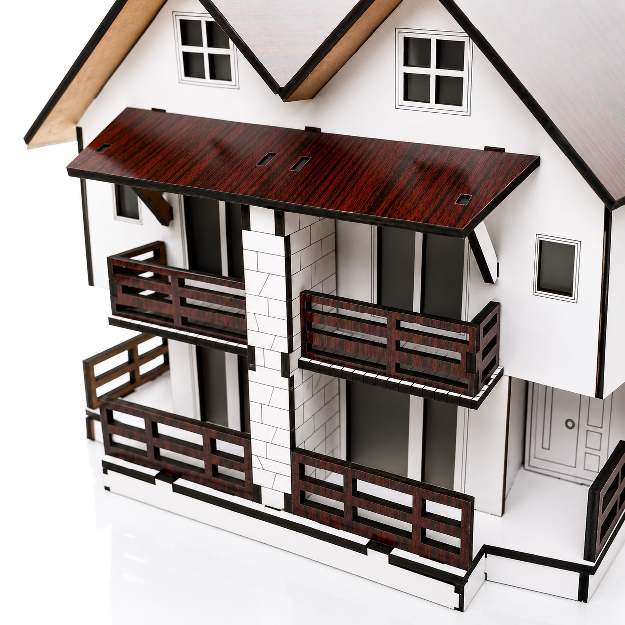 Wooden House 3D Model, Laser Cut Wooden Mountain House Lamp, Wonderful Gifts 3D Toy House Doll Gothic Villa Educational Wooden Miniature Construction Kids Toys Wood Crafts Home Decor
