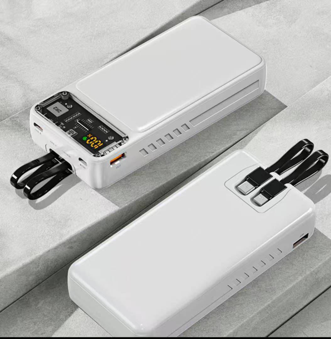20000 MAH 66W FAST CHARGING TRANSPARENT POWER BANK-POWER BANK FOR ANDROID -Fast charging power bank-Transparent power bank-Portable 66W power bank-Mini fast charging power bank-Large capacity power bank-Power bank-Led Crystal display power bank.