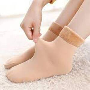 Women Winter Woolen Thermal Socks - Thick, Soft, Adjustable Size M-XL