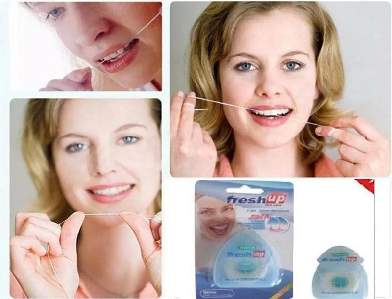 COSMET PK Triangle Dental Floss Oral Cleaning Flosser Portable Ultra-elastic 50m Oral Hygiene Interdental Gum Cleaning