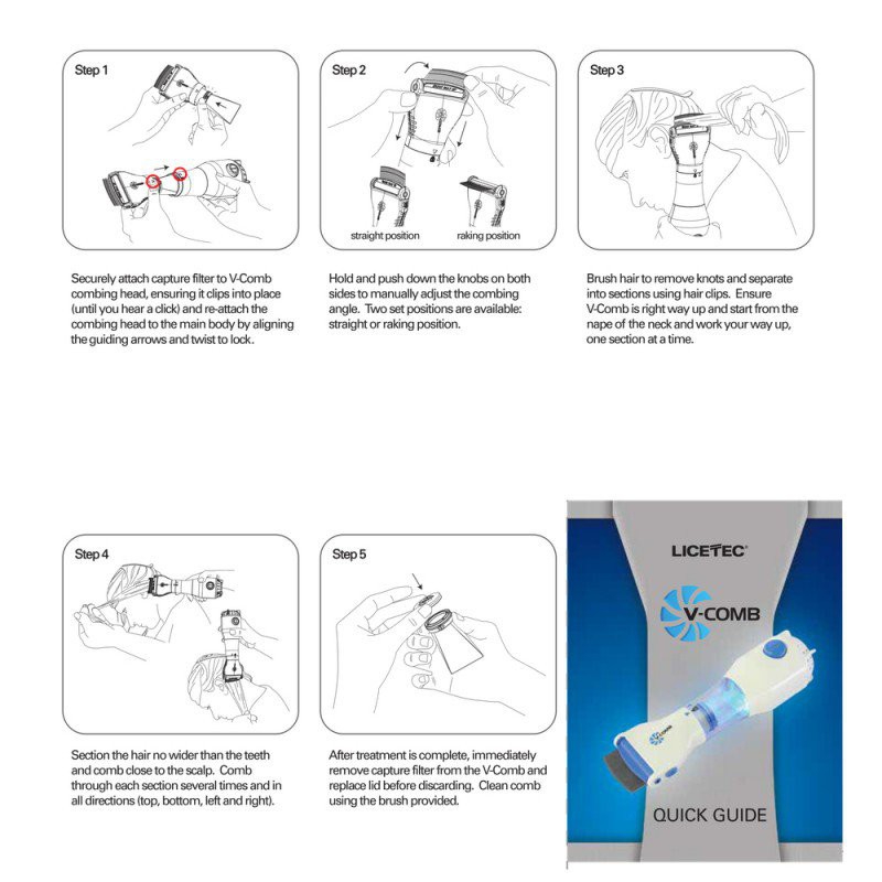 ✨ V-Comb Electronic Head Lice Removal Machine – Anti-Lice Vacuum Comb | Chemical-Free, Safe & Effective Lice Treatment Tool