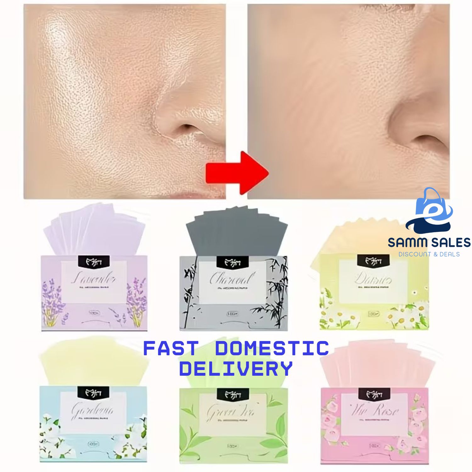 100 PCS Green Tea Oil Absorbing Paper Bamboo Charcoal Facial Blotting Paper Anti Grease Portable Face Oil Control Sheets