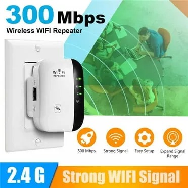 WiFi Range Extender 2.4GHz 300Mbps | Universal Wireless Repeater for Router Coverage Extension | Dead Zone Coverage Solution | Easy Setup Smart LED Indicator Wall Plug Design | High Speed Stable WiFi Performance for Home Office Apartments | No Brand