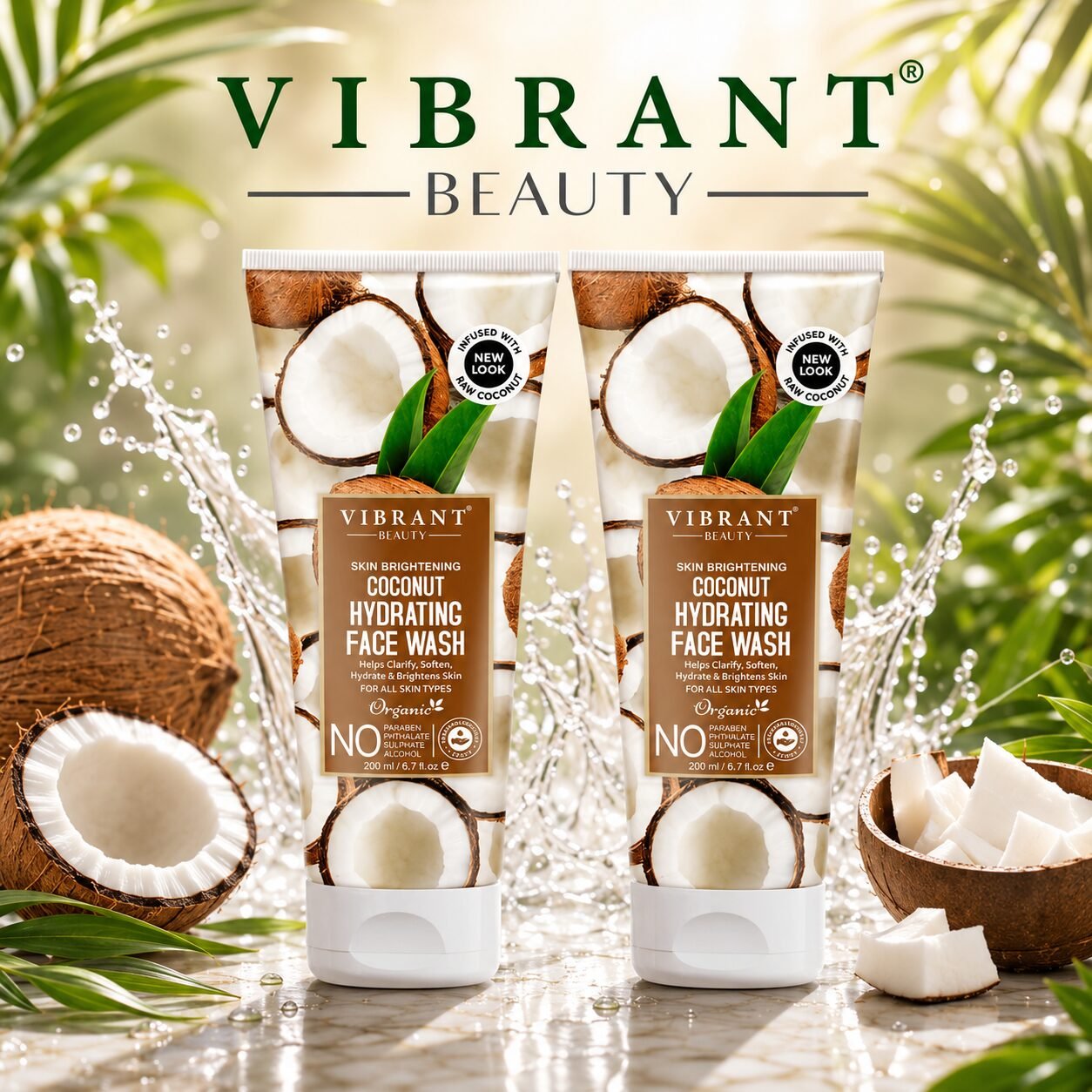 Vibrant Beauty Coconut Hydrating Face Wash Combo Pack | Personal Care Set | 200ml