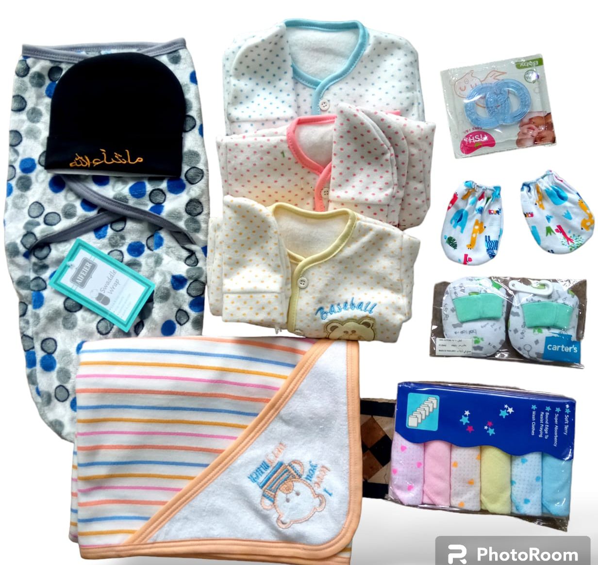 Premium Newborn Swaddle Blanket and Accessory Set 0-3 Months - Unisex, Soft Cotton, Assorted Patterns