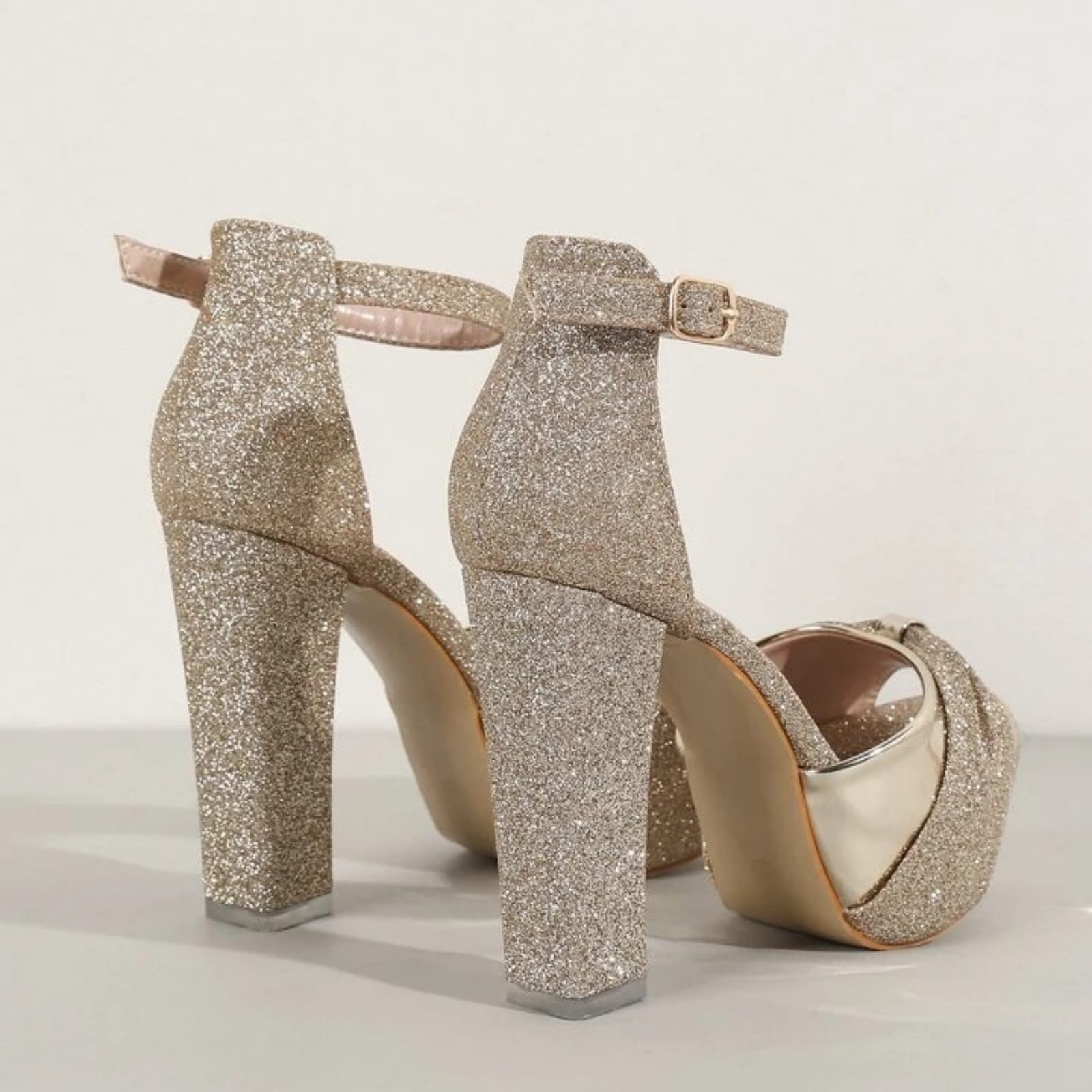 Women Fashion Glitter Block Heels Sandal Best For Every Function Bridal Wear Party Wear