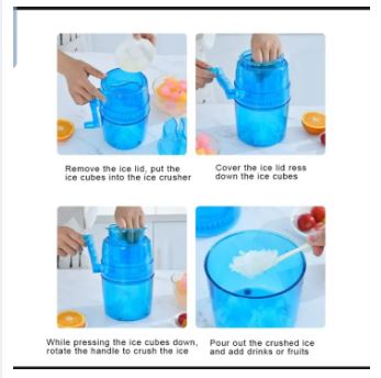 Manual Ice Crusher With Ice Trays – Portable Shaved Ice Maker For Snow Cones, Slushies & Cocktails