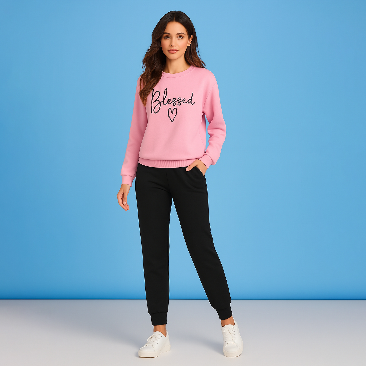 SUMMER TRACKSUIT Premium Quality Blessed Printed Summer Collection Tracksuit Soft Cotton Jersey Stretchable Fabric Sweatshirt & Trouser for _Girls & _Women Trendy Wear Cloth Track Suit Gym Jogging Sports & Outdoor Wear