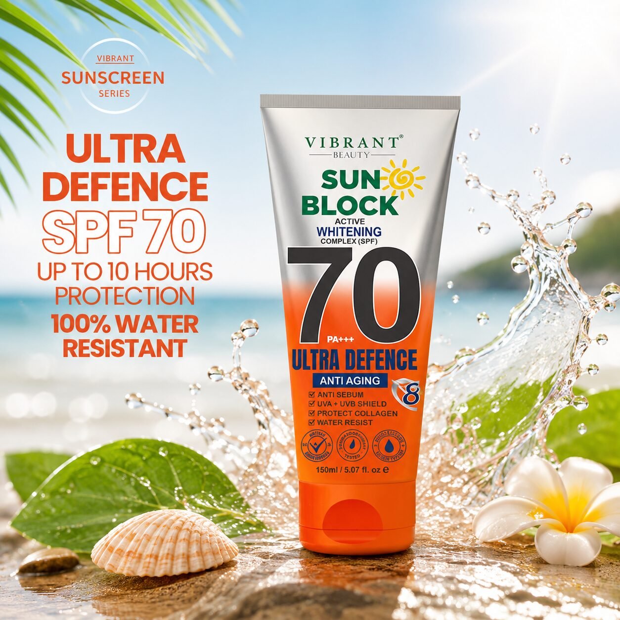 Vibrant Beauty Sunblock SPF70+ Ultra Defense | Sun Care Product | 150ml