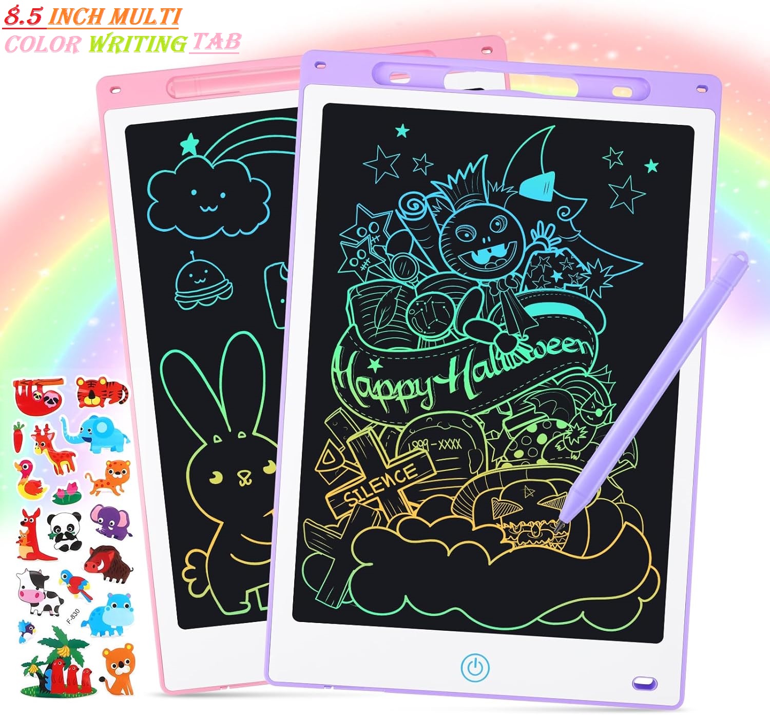 LCD Writing Tablet for Kids 8.5 Inch Multi Color writing Pad E-Learning Gadget Electronic Slate, E-Writer, and Erasable Digital Memo Pad - Ideal for Daily Education and Notebook Purposes.