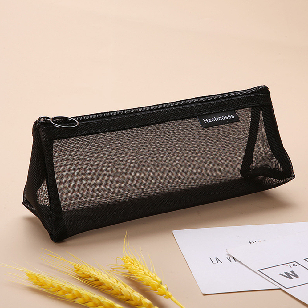 Simple Student Stationery Bag Pencil Case Large Capacity Portable Storage Bag Transparent Nylon