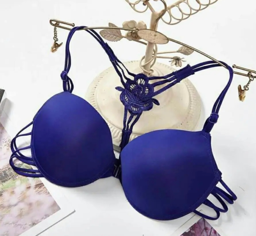 Sexy Pushup Style Double Padded Bra For Women with Front Open Solid  Seamless Bra Women's Bra's Small Bust Half Cup Breathable Gathering Soft  Stuff Bra