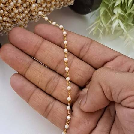 White Color Pearl Beads Chain For Jewelry Making DIY Necklace Bracelet Craft Supplies Elegant Pearl Chain