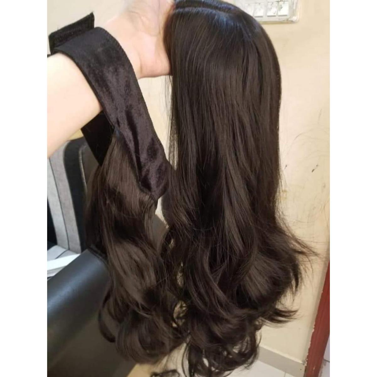 Matt Full head cap Natural Wig for women - front band + Center partition wigs For Ladies - 2 Pieces