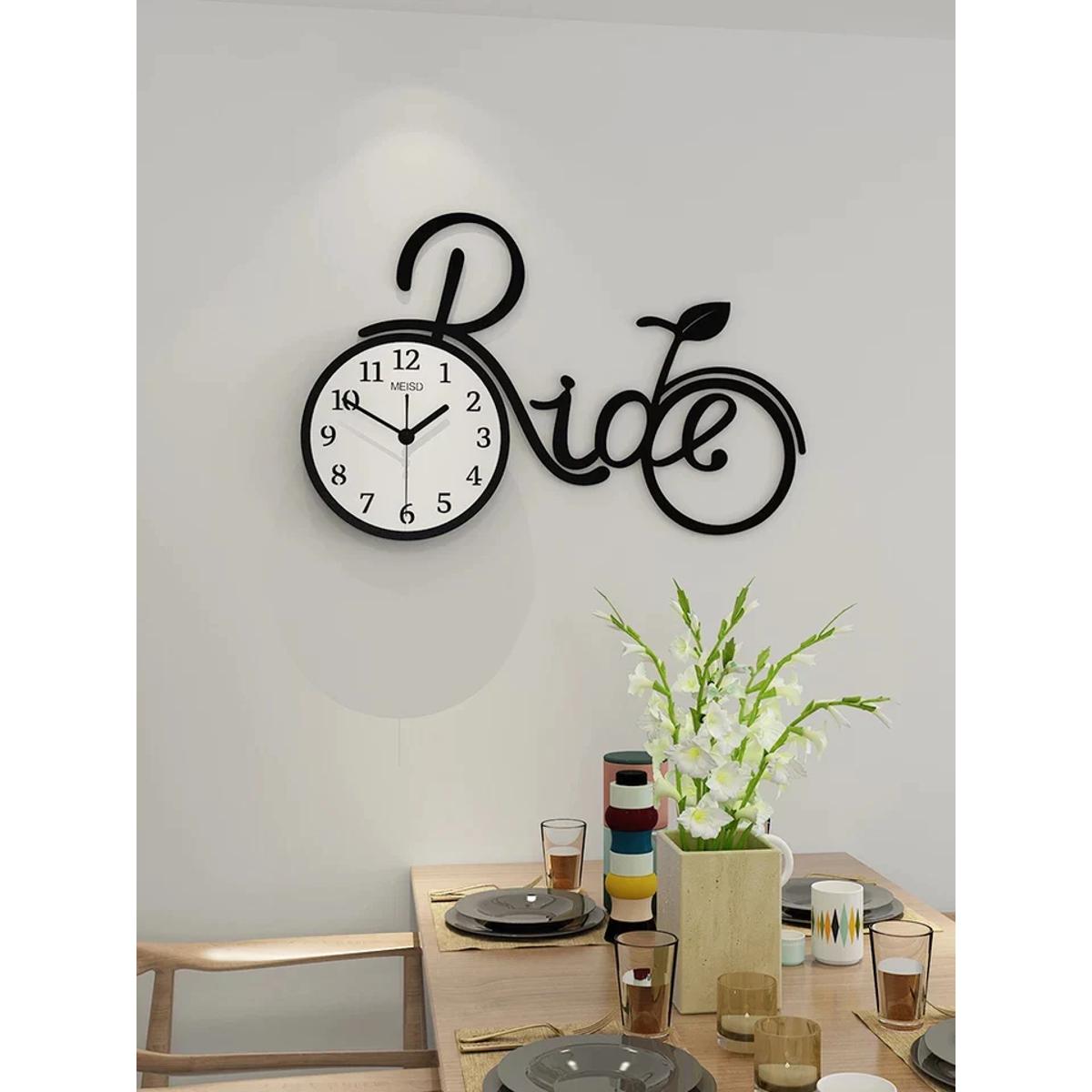 Ride bicycle 3d Wooden Wall Clock for Home and Offices