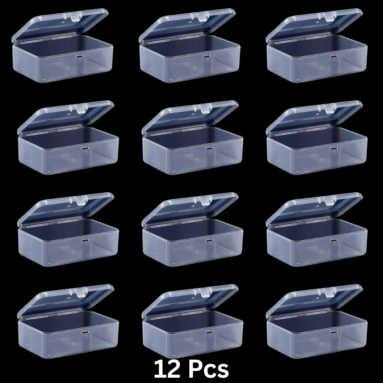 Embellet Small Plastic Jewelry Storage Box Transparent Flip Portable Pill Container Jewelry Holder Packaging Earrings Display Case
