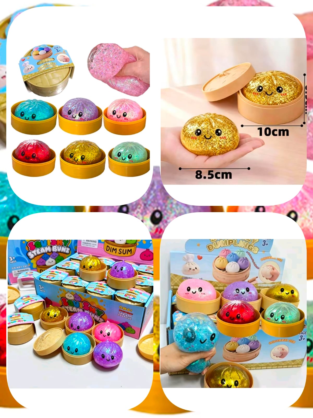 Dumpling Squishy Sensory Squeeze Toy – Soft Stress Relief Fidget Toy | Cute Kawaii Anti-Stress Squeeze Toy