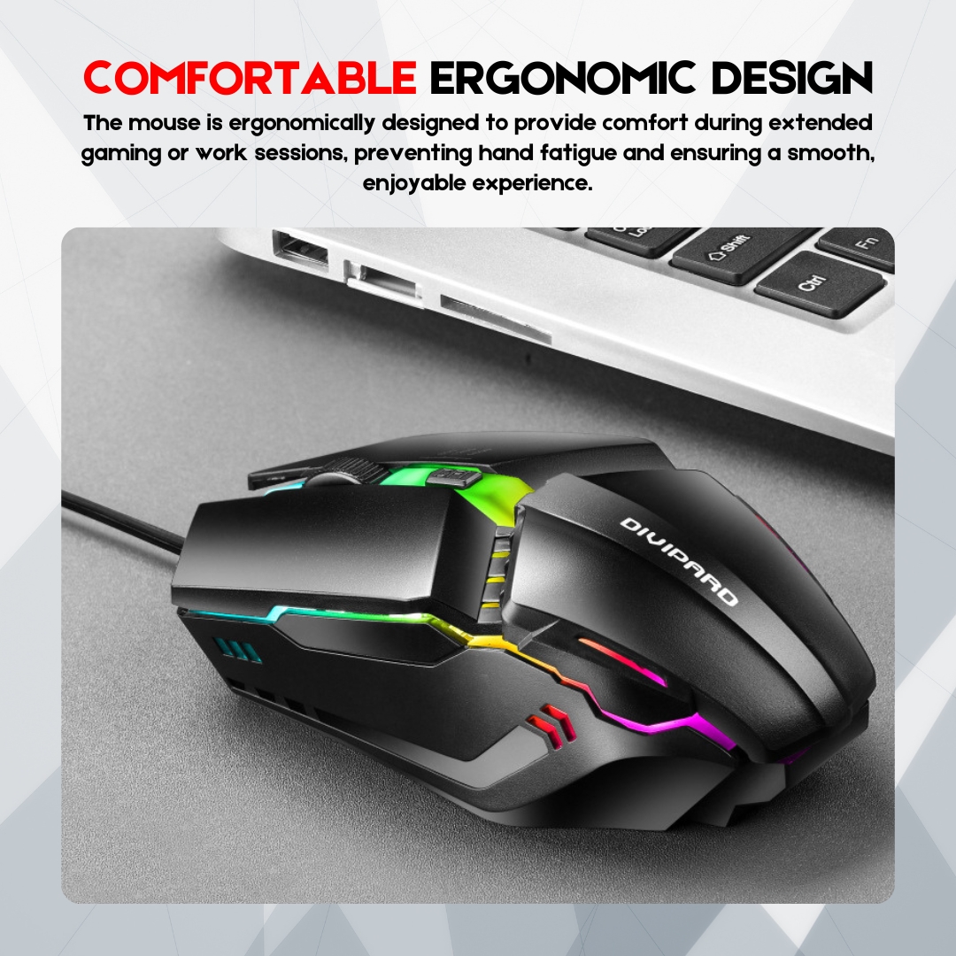 RGB Gaming Mouse USB Wired 3200 DPI Optical Sensor | Ergonomic 7 Button Gaming Mouse with Side Buttons & Double Click Key | 7-Color Breathing LED Backlit Braided Cable Computer Mouse for PC Laptop Desktop Gaming Office – Unique Mall