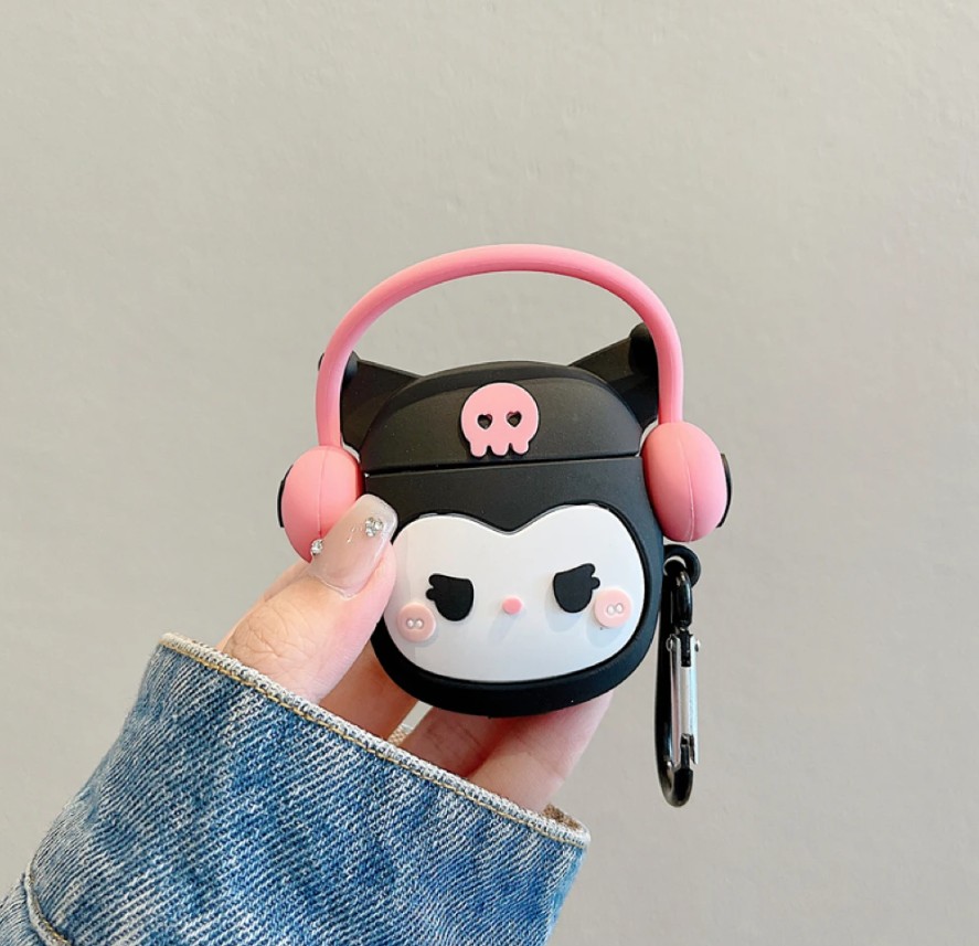 Cute Character 3D Silicone Protective Case Compatible for 𐤠irpods Pro 1 & 2 Case With Hook 𐤠irpods Protective Cover