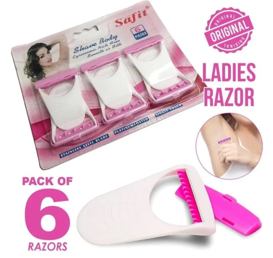 Women Razor Blade Hair Removal Disposable blades 6 PC Safety Stainless blade Shaving Razor Shaver Hair Remover for Girls Razor
