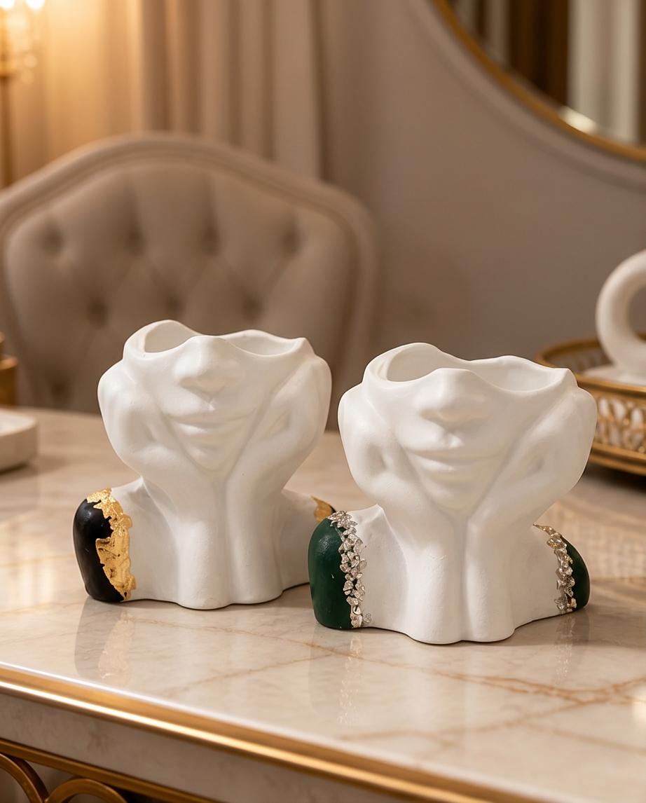 Small Face Sculpture Vase Modern Home Decor