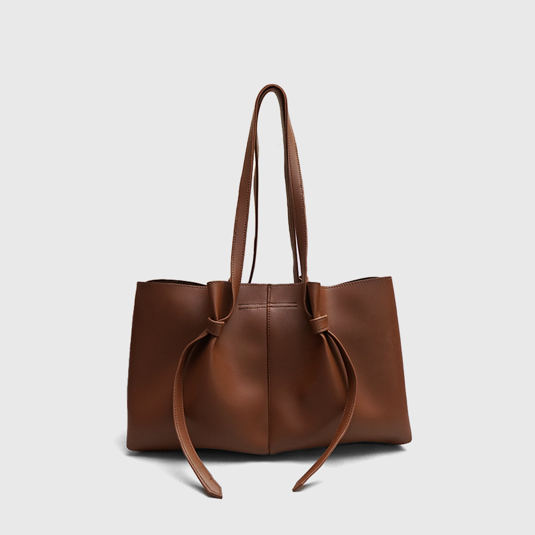 Women Tote Bag Large Capacity Faux Leather Shoulder Bag with Organizer Office College Handbag Brown A Tailor Son