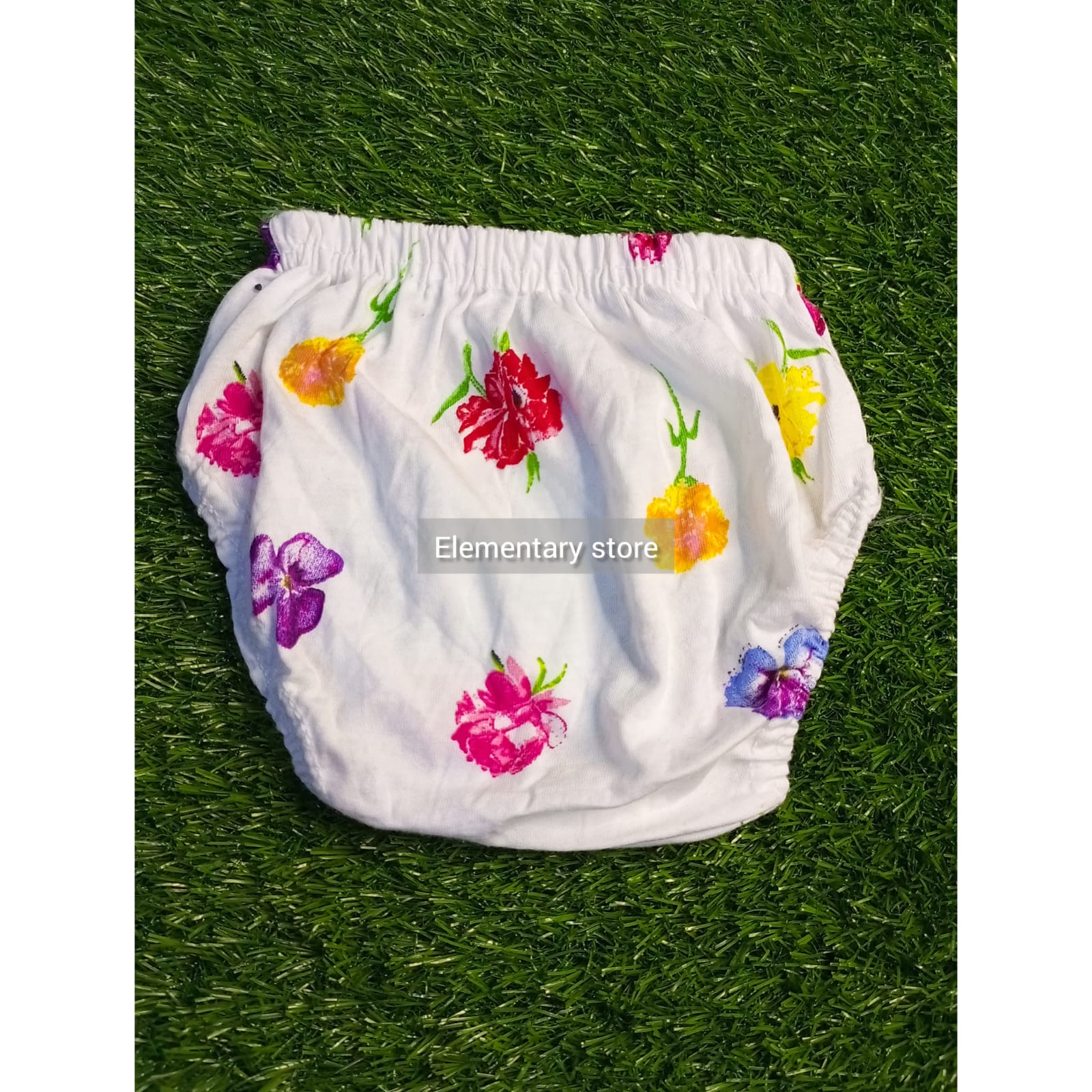 Pack of 12 Soft Cotton  baby  Chaddi  Panties with  Elastic Waist in Multi and white prints By Elimentery Store