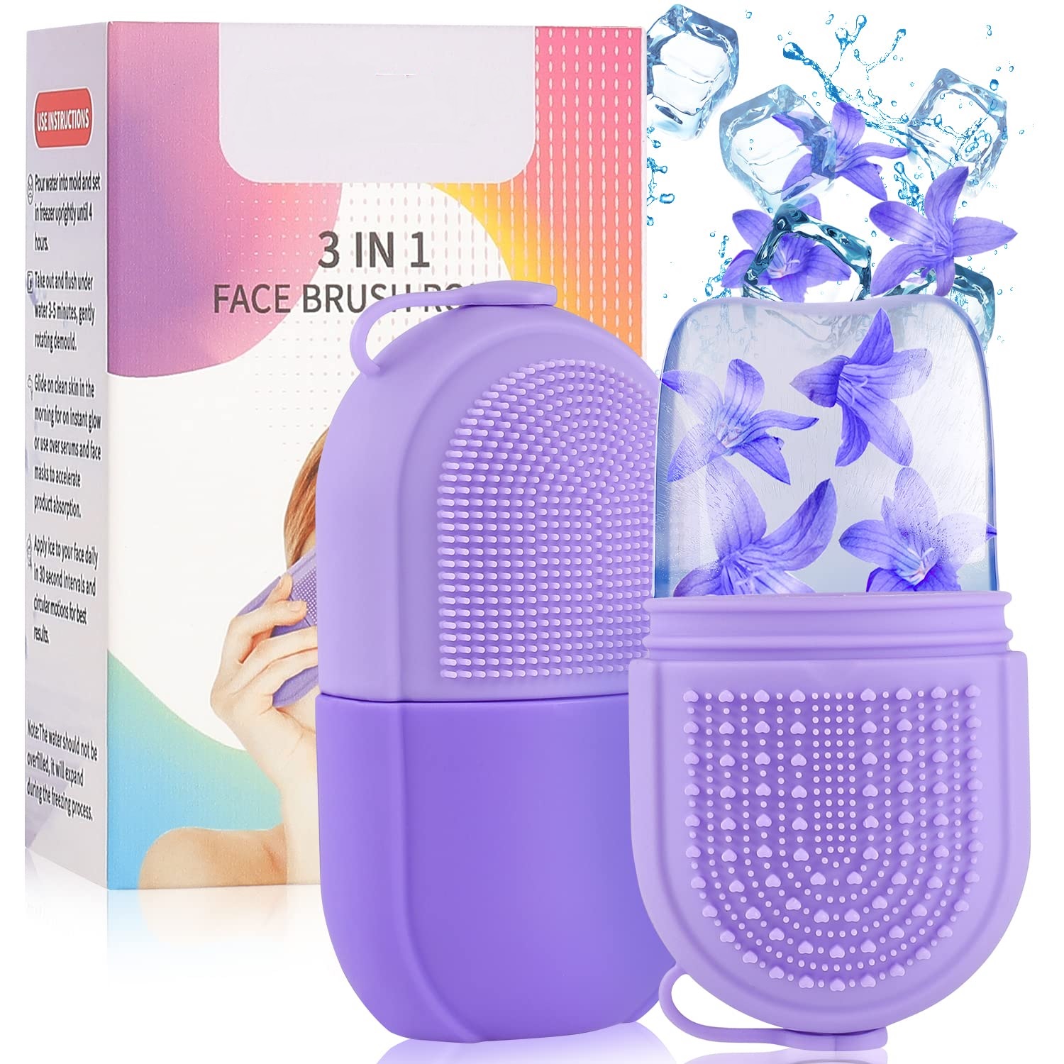 Ice Roller for Face & Eye, Beauty Facial Ice Rollers Ice Holder Mold Face Puffiness Relief Massage Skin Care Tools for Brighten Lubricate Shrink Pores Remove Fine Lines