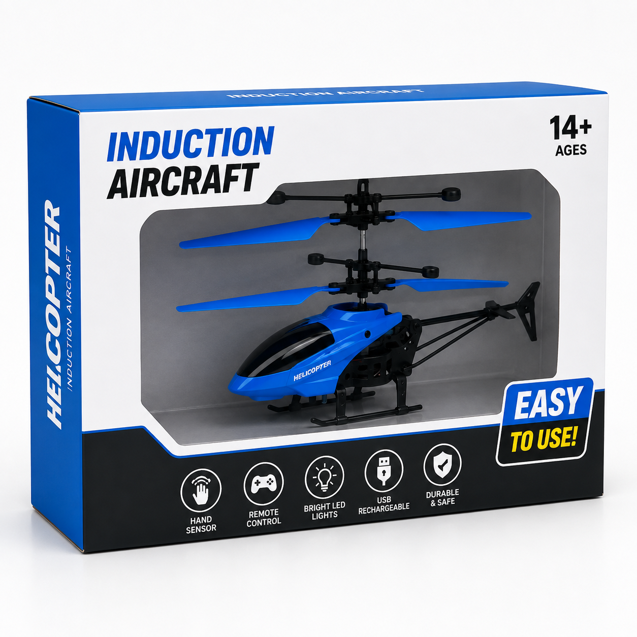 Remote Control RC Helicopter Toy Rechargeable USB Charging LED Light Flying Helicopter for Kids Boys Girls Indoor Gift