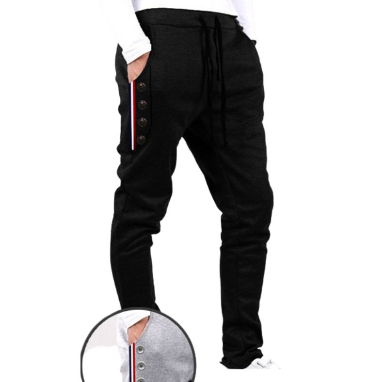 MK Garments - Strip Button Sweatpants Stylish Wear  trouser for men