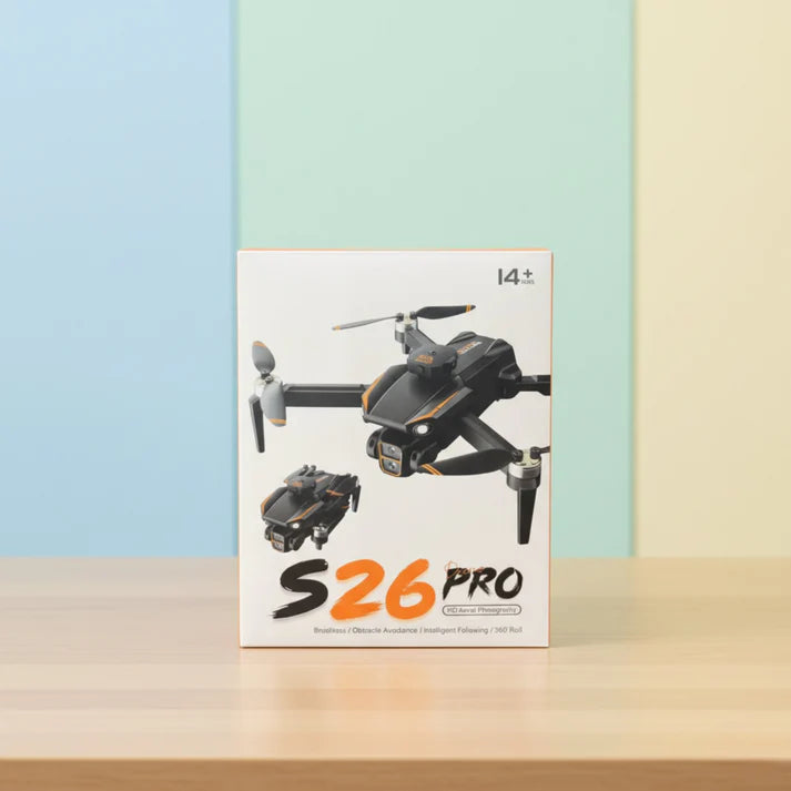 S26 Pro Drone Brushless Motors HD Camera RC Quadcopter with Wi-Fi FPV, Headless Mode, One-Key Takeoff/Landing, Altitude Hold, Obstacle Avoidance & Remote Control – Beginner Camera Drone