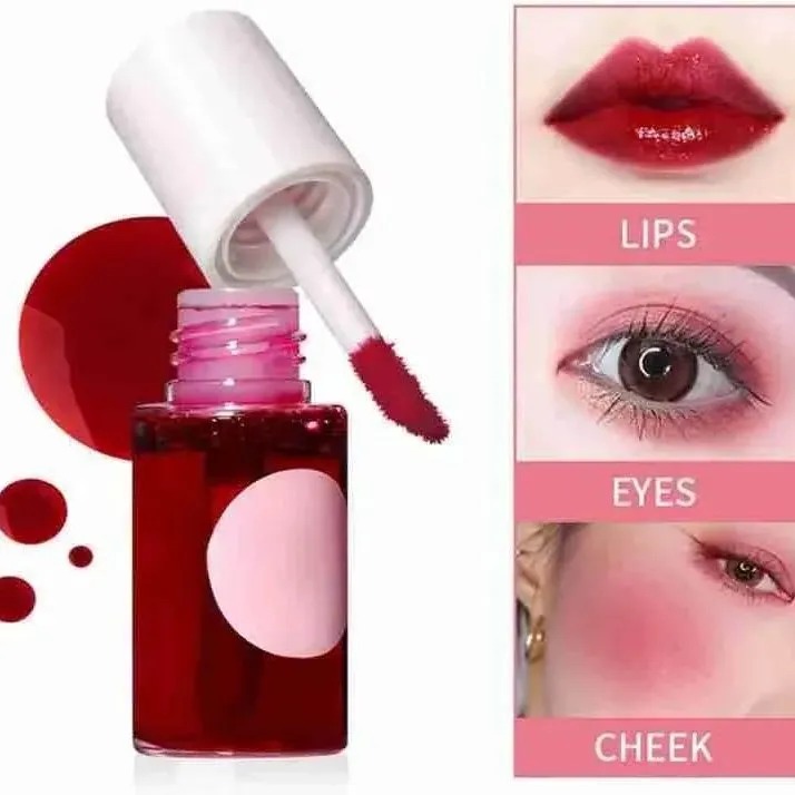 New Lip Tint Fruit Flavor Liptint Makeup For Women And For Girls Rose Lip & Cheek Stain Tint - Red