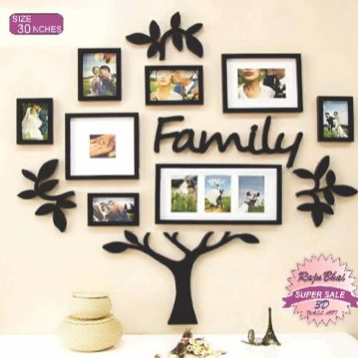 3D Wooden Wall Family Photo / Picture Tree With Picture Large Size Frames, Wooden Family Tree Photos Frame, Modern home decor Home Decore Stylish Wall Design Home Decoration Wall Hanging Wall Art For Gifts Wall Sticker Sets Decoration For Home Decor