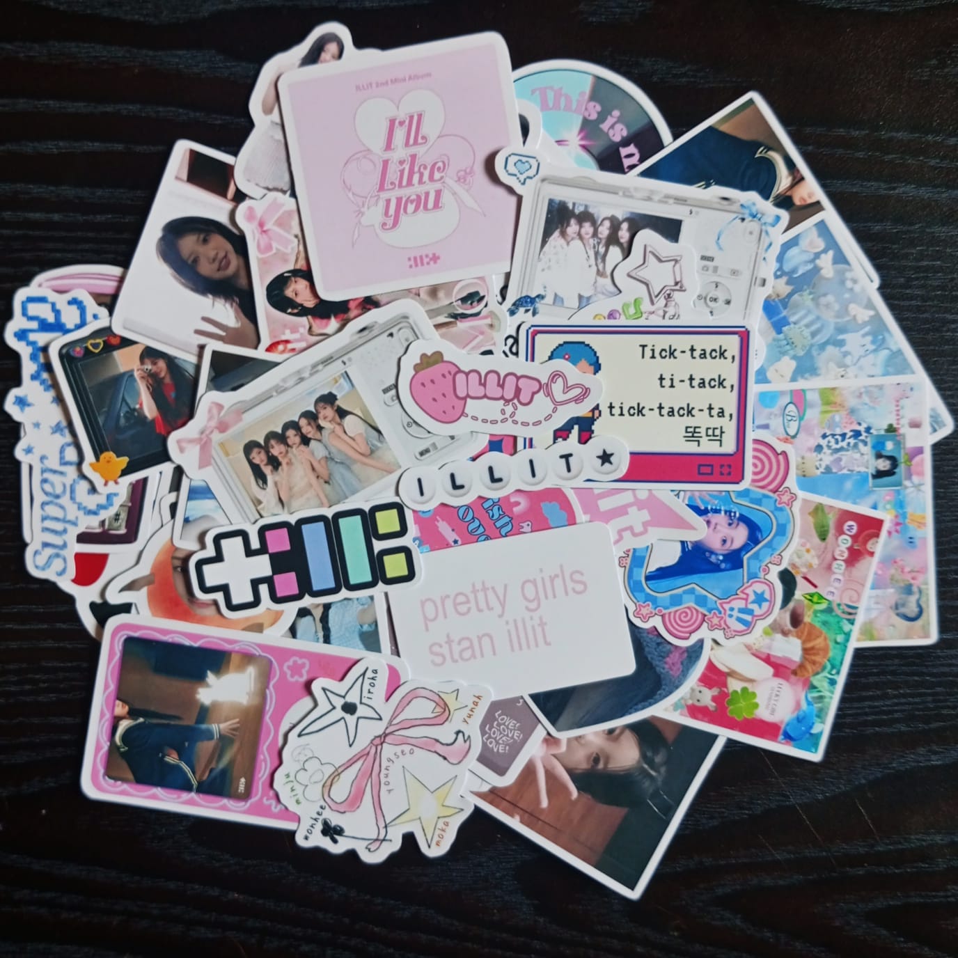 15/25/40 pcs ILLIT Kpop aesthetic sticker pack | Premium Glossy vinyl stickers | cute pastel Idol photocards, album & lyrics stickers best for journaling, scrapbooks, laptop & phone decor
