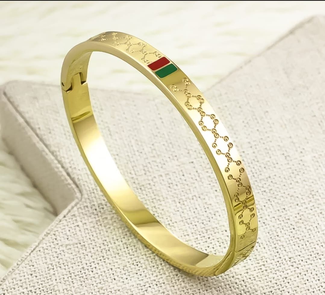 Unisex Gold Silver Steel Openable Kada Bracelet | Elegant Engraved Bangle | Stylish Fashion Jewellery