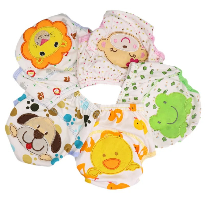 Soft Cotton Baby Learning Pants Diaper Pocket Baby Washable Diaper Pants Waterproof and Breathable Pull-up Diaper