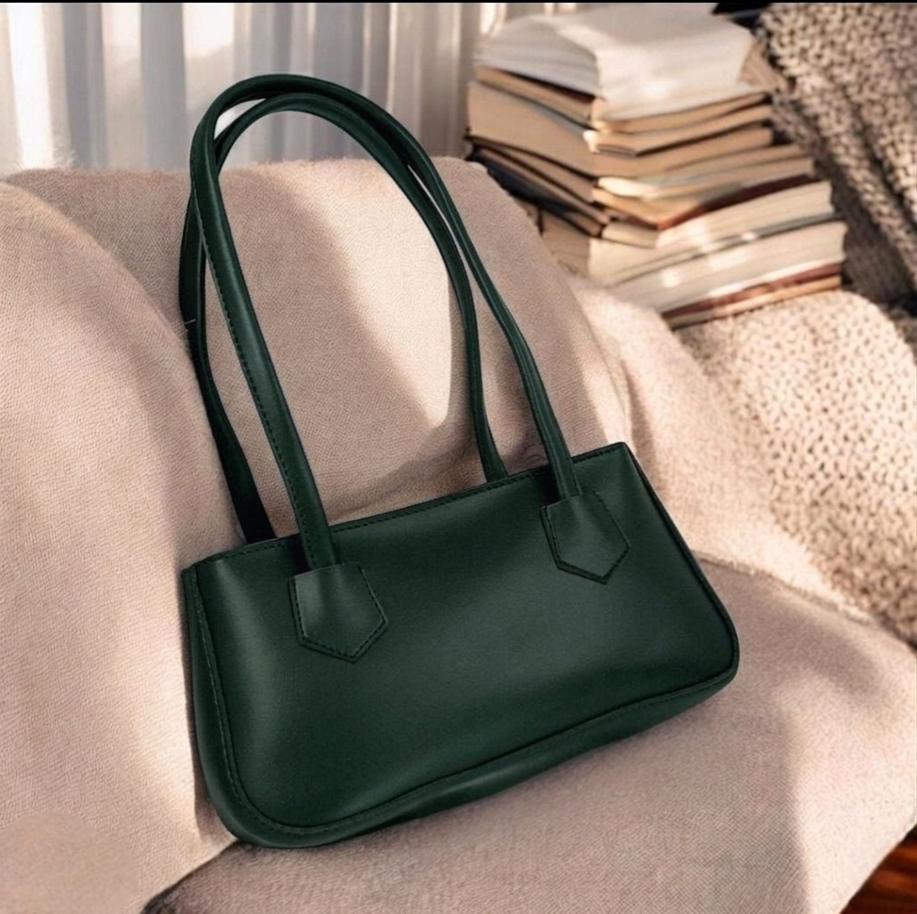 Premium Leather Shoulder Bag for Women - Fashionable Solid Color Underarm Bag & Elegant Handbag, Stylish Ladies Classic Evening Tote Purse