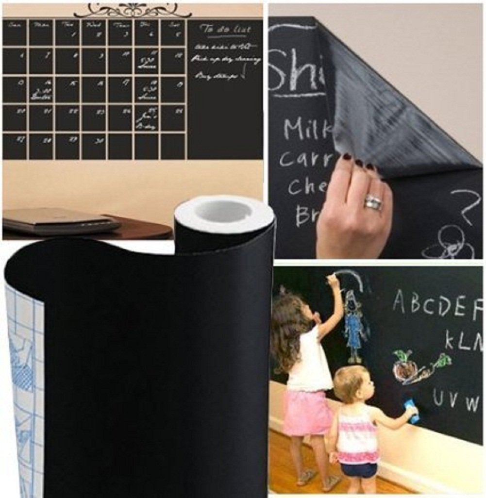 Blackboard Vinyl Sticker Chalkboard for Kids – Matte Adhesive Wall Decal with Chalk | Peel & Stick DIY Contact Paper for Writing & Drawing