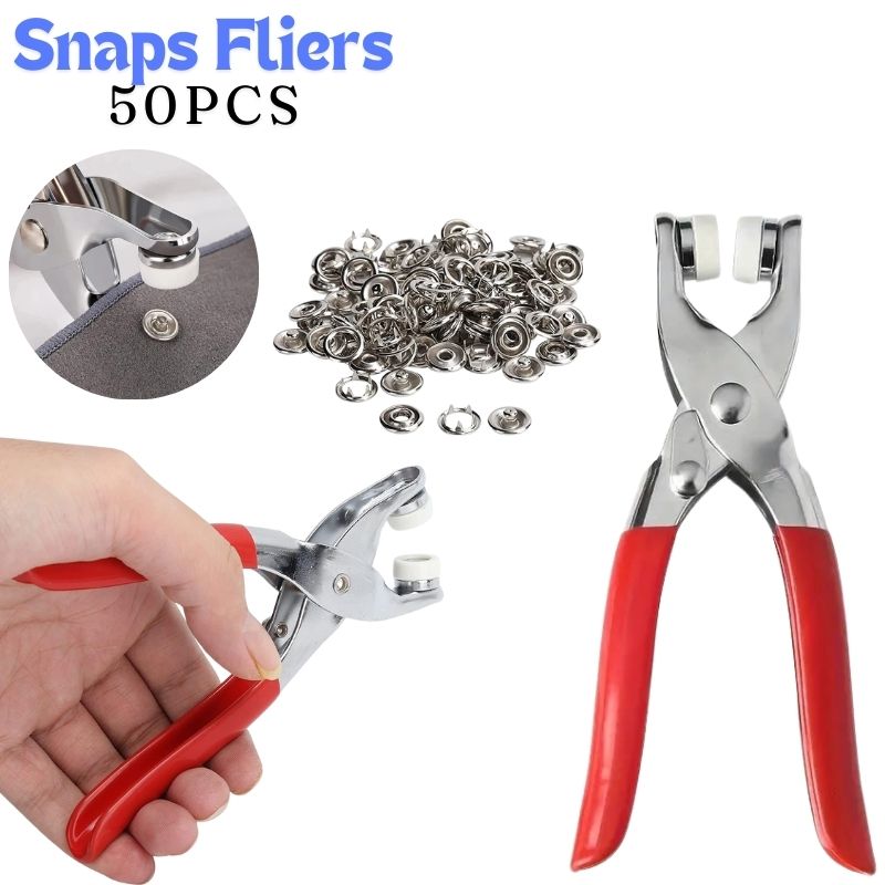 50pcs Snaps Tich Button Machine, Fastener Pliers Press Grommet Tool Kit ...