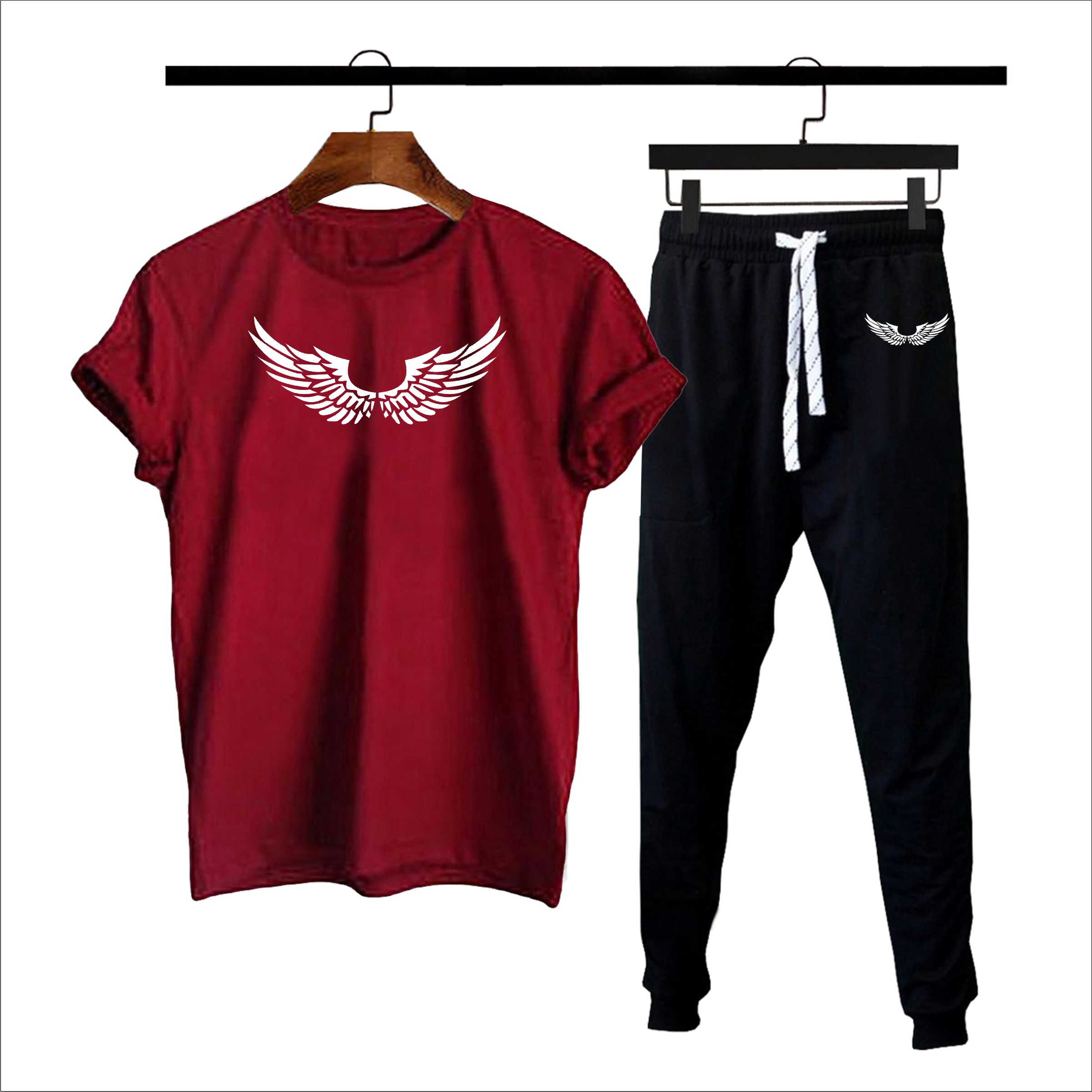 Wings printed summer tracksuit soft & comfortable fabric Tshirt + Trouser for men and boys