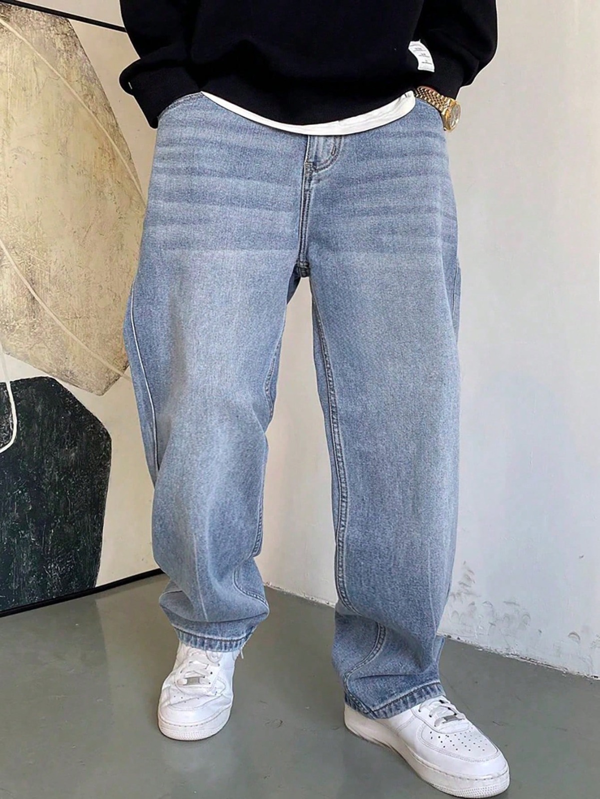 wide leg baggy style Mens denim jeans pants for him New colection Wide Leg Baggy Relaxed Straight Loose Bottom denim jeans pants Full Wide Leg  Stylish High Quality Pants For (select only waist size)