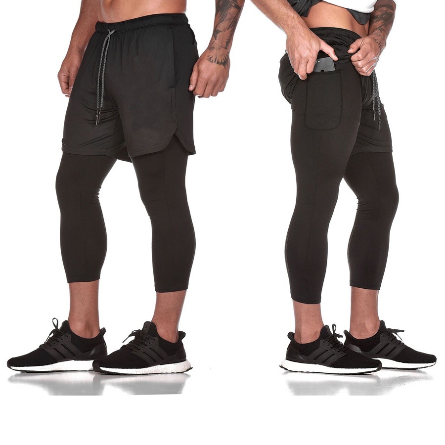 Men Compression Running Pants Shorts 2 