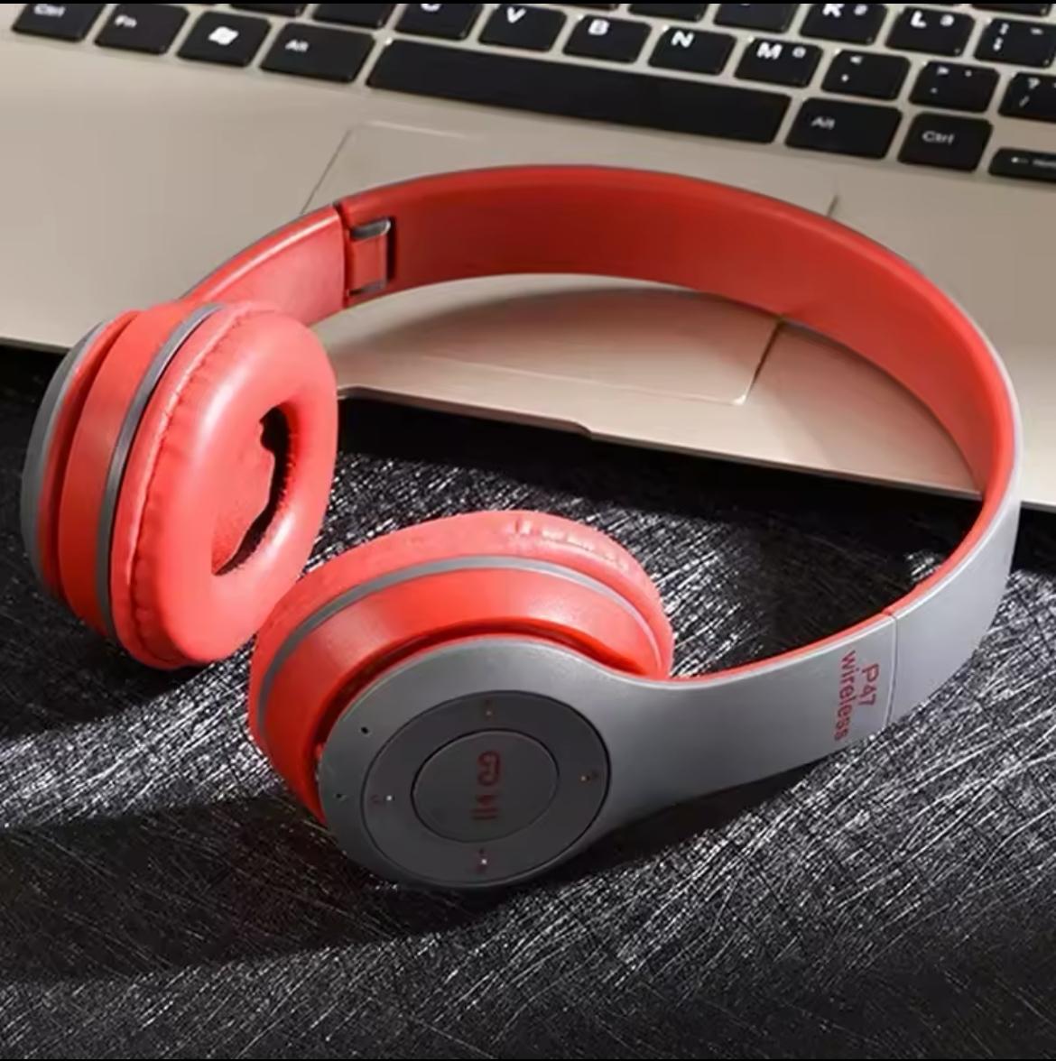 P47 Wireless Bluetooth Headphones Over-Ear with Mic | Foldable Stereo Headset with Bass for Music, Gaming & Calling | Compatible with Android, iPhone, Laptop & All Devices