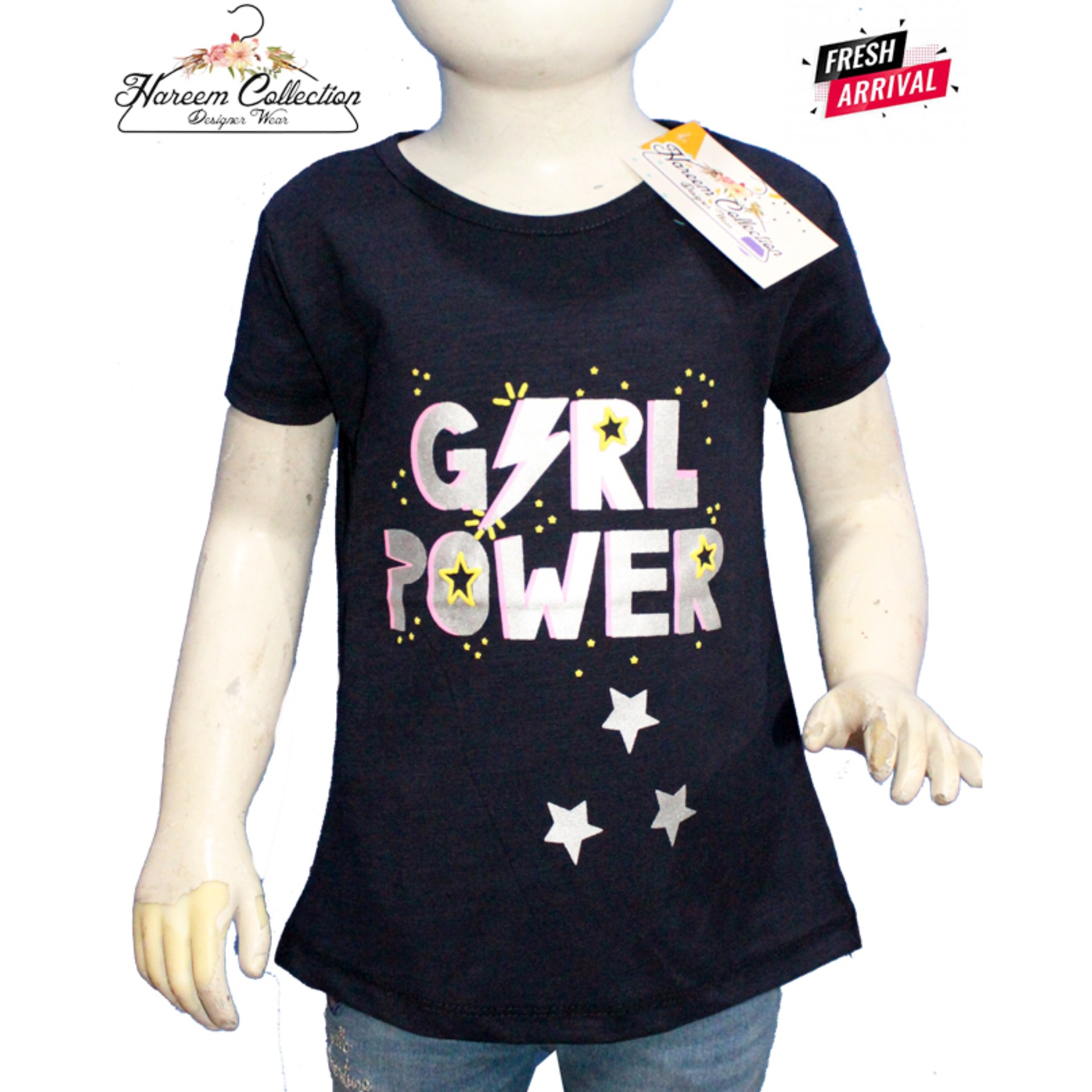 Girls Glitter Printed With Sparrow T-shirt