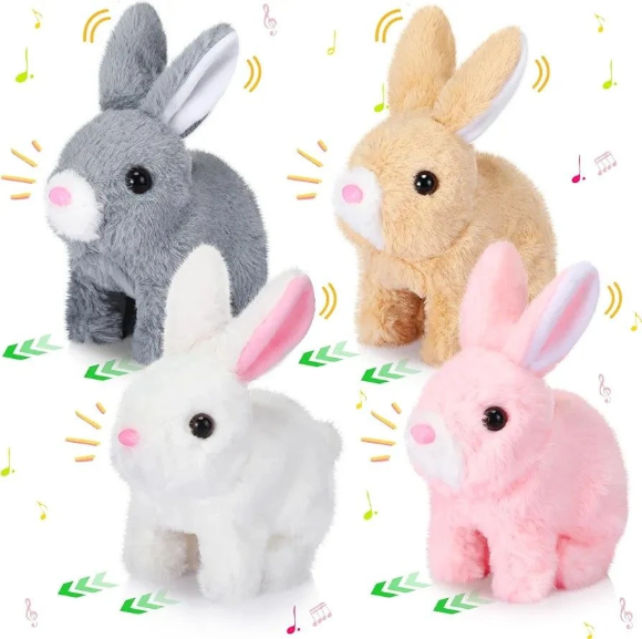 Electric Walking & Jumping Rabbit Plush Toy | Cute Soft Bunny with Sound & Motion | Interactive Musical  Stuff Toy for Kids Boys & Girls