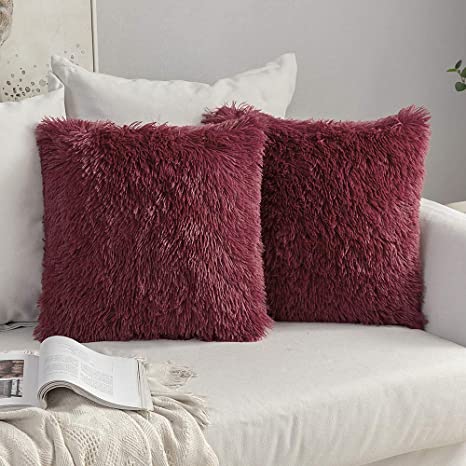 fluffy red pillows