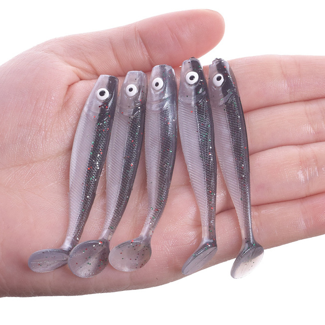 10pcs/Lot 3D Eyes Soft Fishing Lure Silicone Worms Bait Artificial Rubber  Baits Bass Pike Minnow Wobblers Swimbaits Pesca Tackle