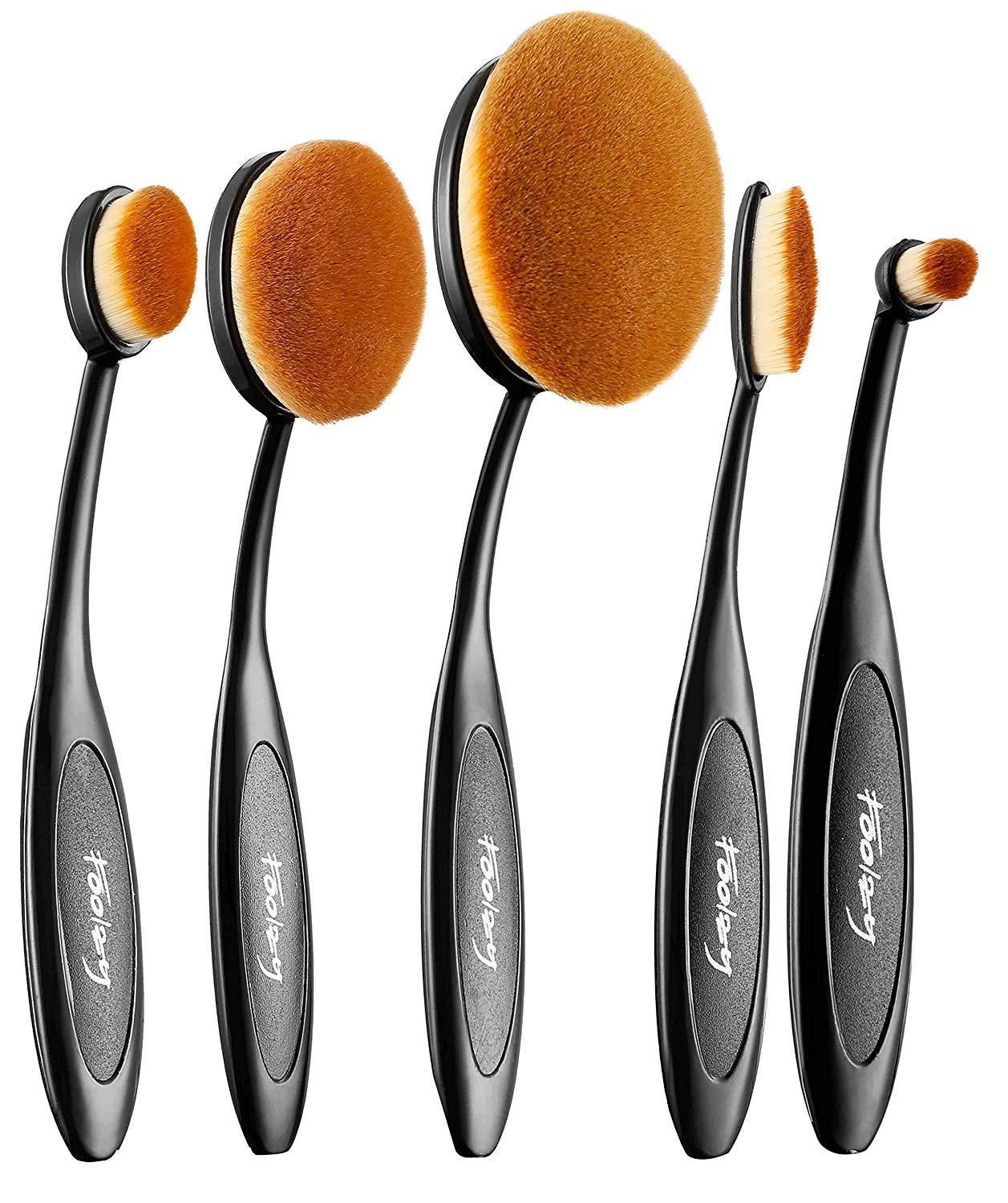 How To Apply Makeup With Oval Brush Set Saubhaya Makeup